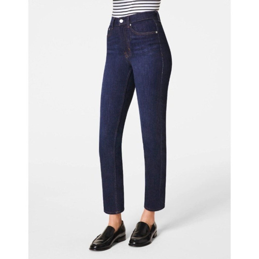 Spanx Sculpt Redefine Slim Straight Jeans 6 Dark Wash Indigo High Rise 21271R